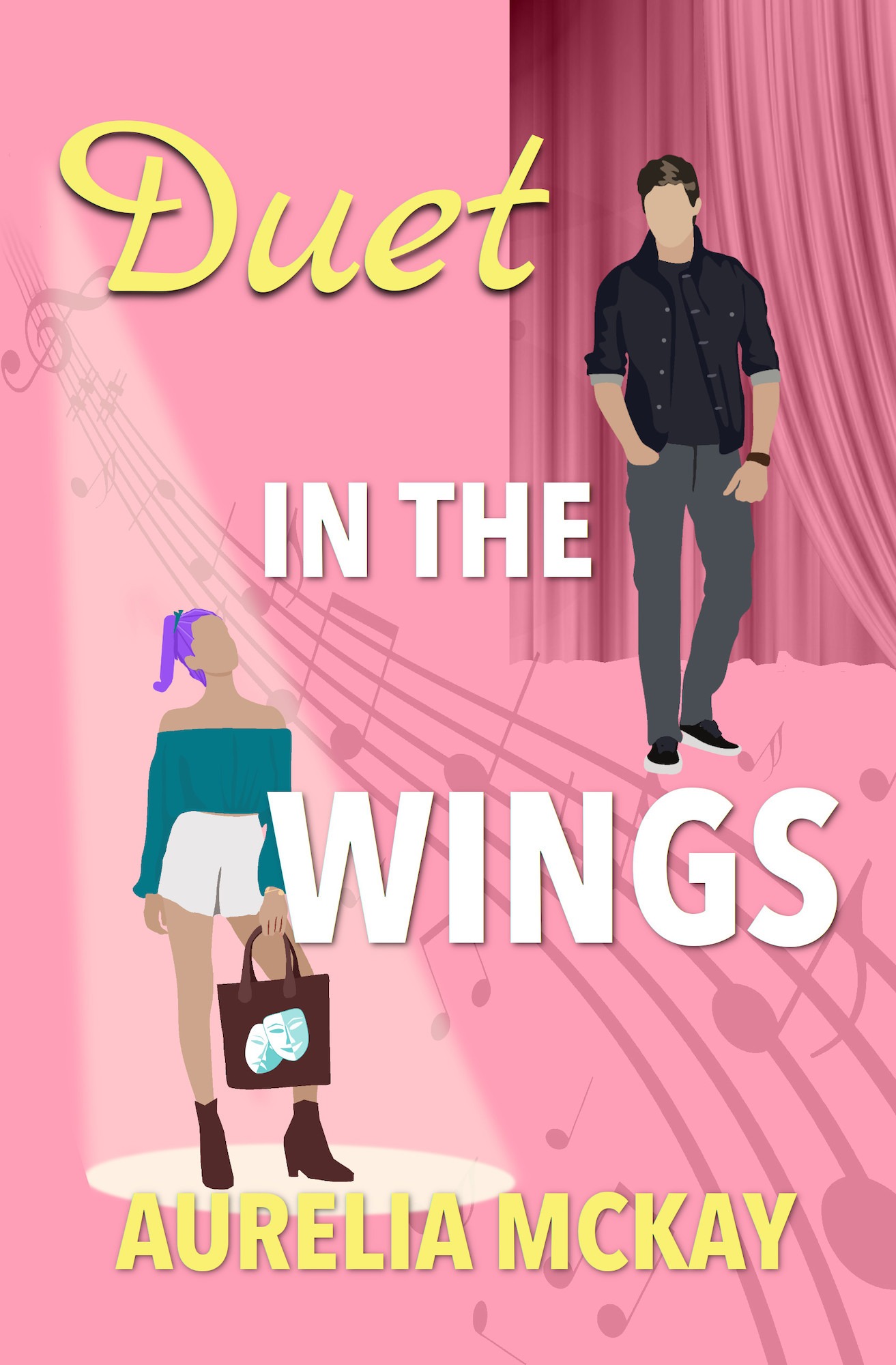 Cover of Duet in the Wings featuring two theater lovers